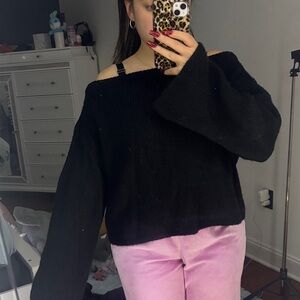 Women's Black Off-Shoulder Sweater
